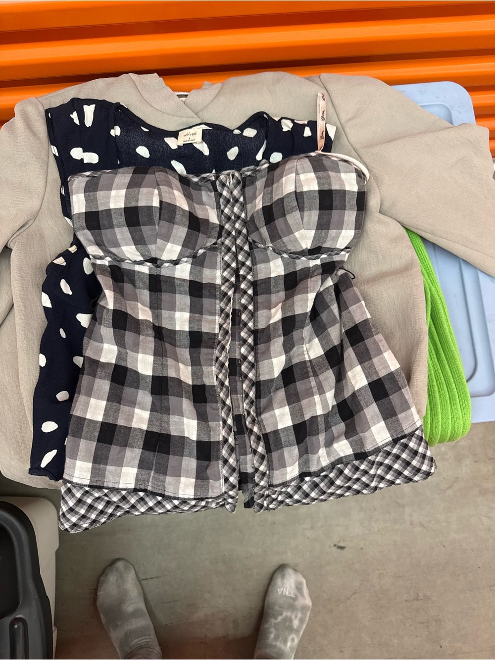 Bustier Plaid Corset Top in Black & Gray